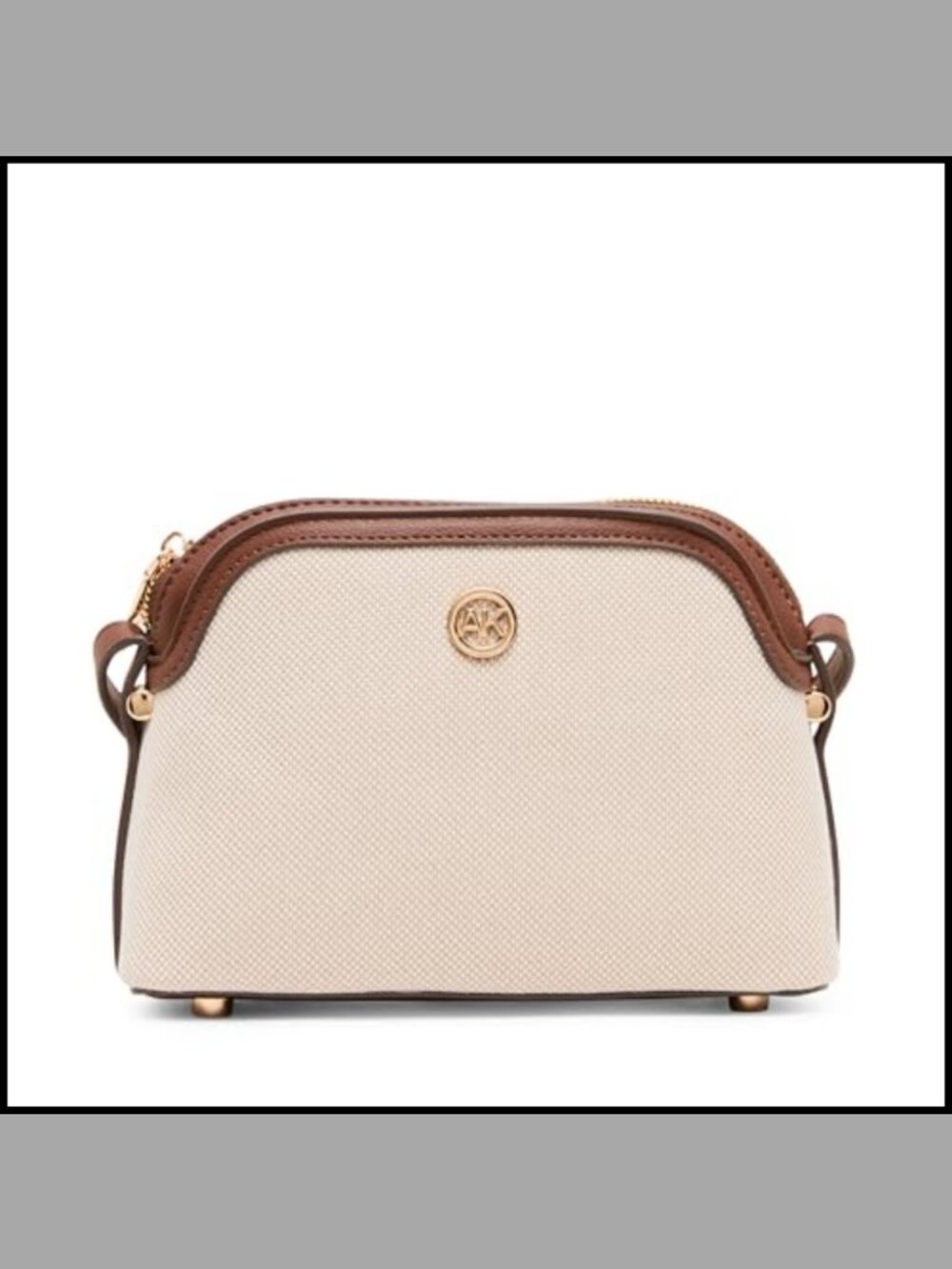 Dome Crossbody Bag with Detachable Card Case Structured Oval Purse